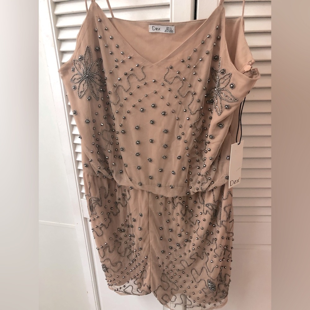 DEX. nude rompers with sparkles